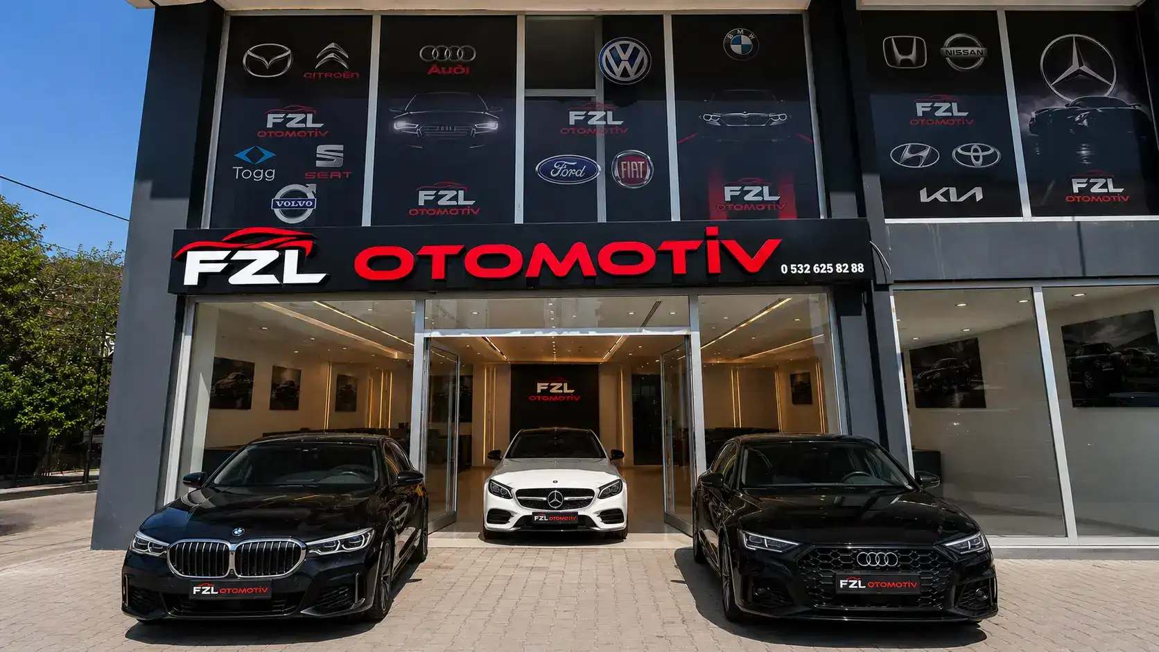 FZL Otomotiv showroom ve araç koleksiyonu